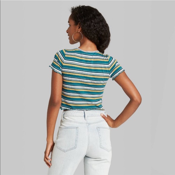 NWT Wild Fable Striped Crop Top - Picture 4 of 4